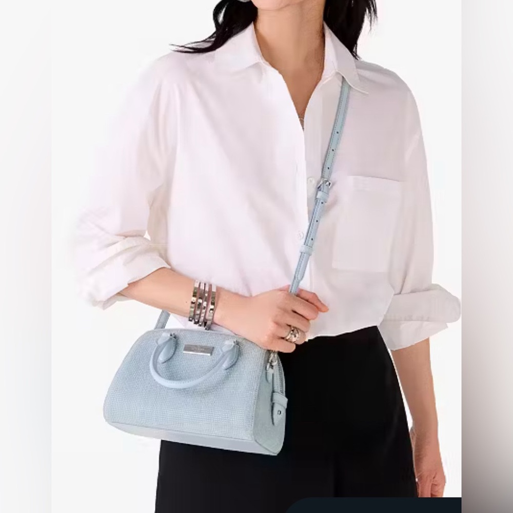 Kate Spade Madison Studded Denim Small Dolly Duffle NWT - Picture 8 of 11